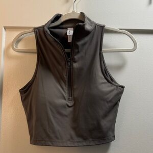 Vitality Charcoal Zip-Up Sports Bra